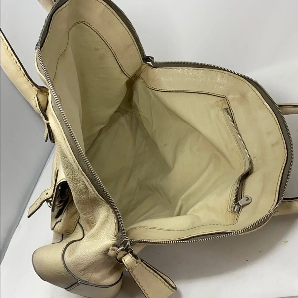 Chloe Edith XL Dome Beige Calfskin Bowler Bag